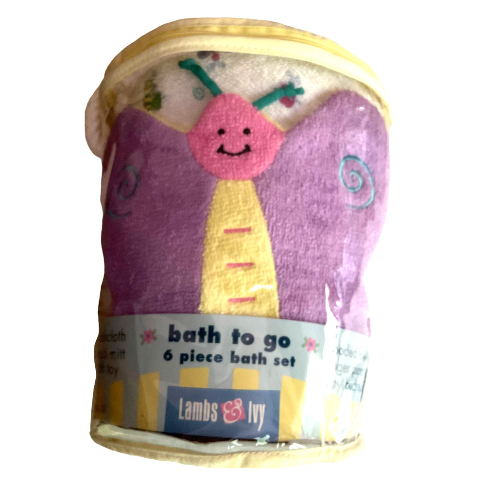 Lambs & Ivy Baby Bath Set Butterflies New NIP